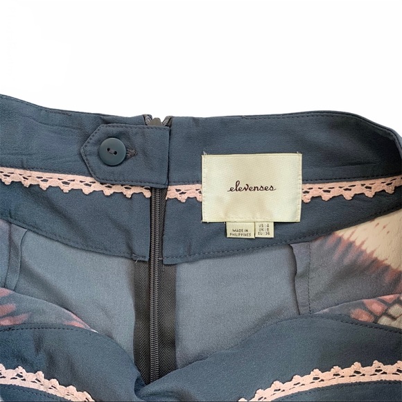 Anthro Elevenses Tamsin Silk Crop Faux Wrap Pants - Picture 4 of 9